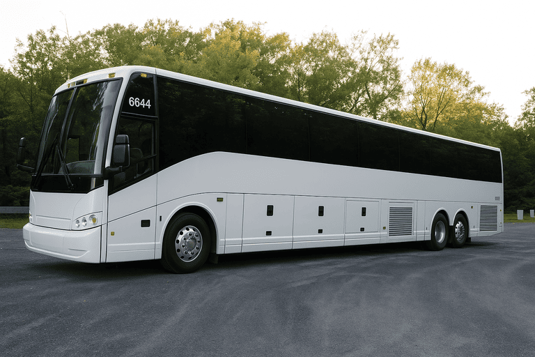 exterior of Charter Bus Rental Sandy Springs coach bus